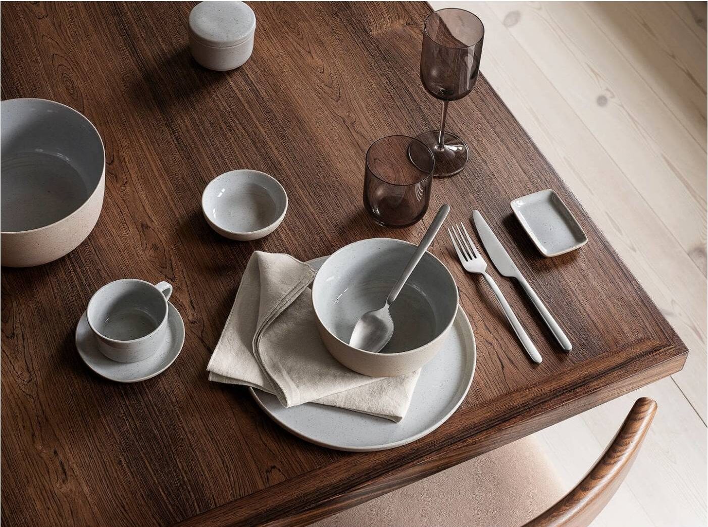 sugar bowl in a table setting