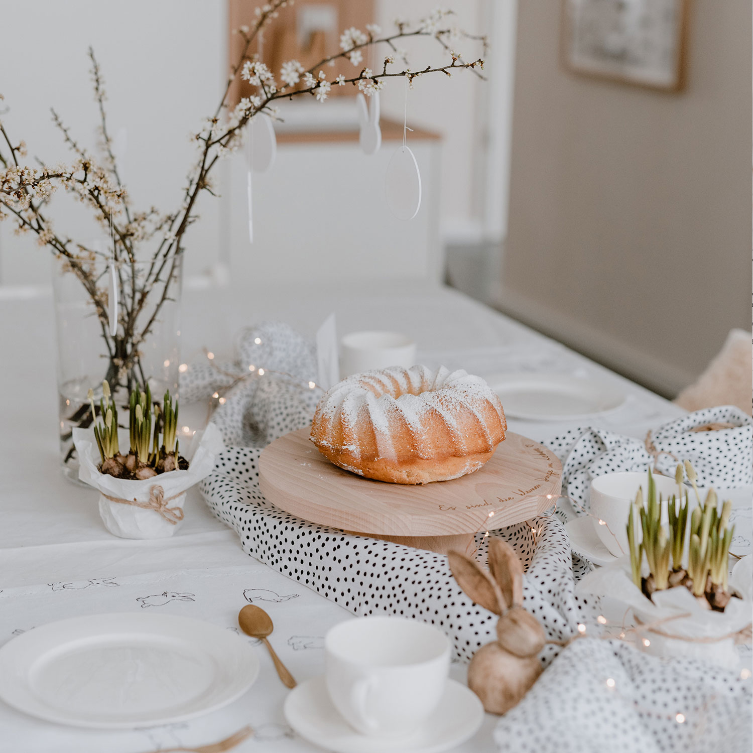Linen | Table runner | Dots - Image 3