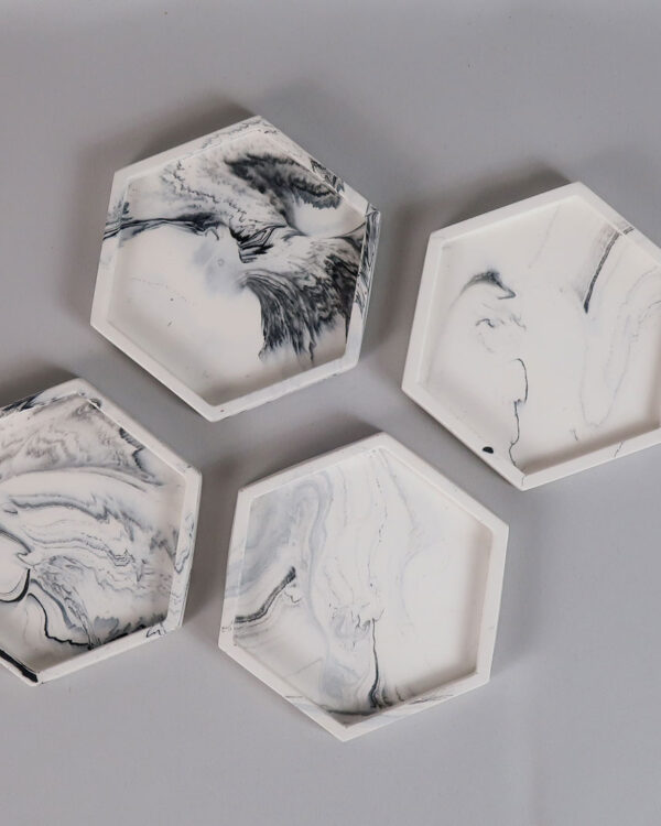 Hexagon Coaster | White Marble