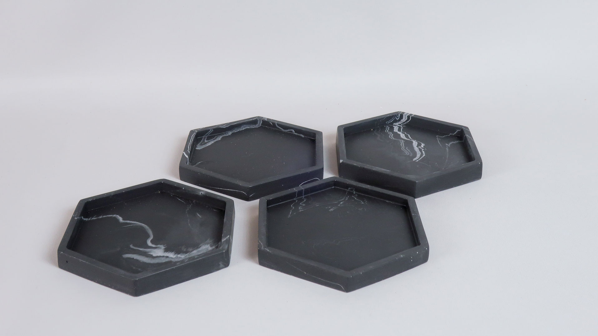 Hexagon Coaster | Black Marble - Image 2