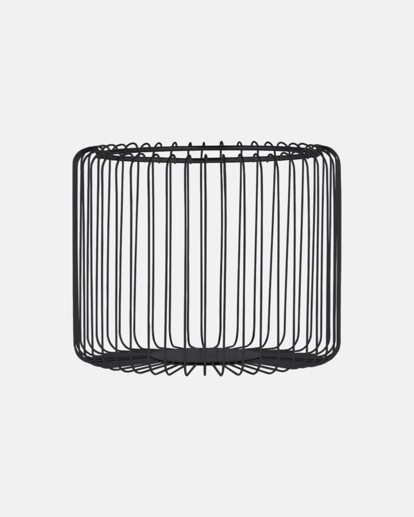 large wire basket in black colour. basket for fruits and vegetables