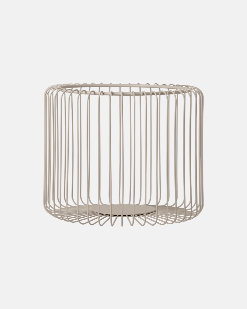 large wire basket in beige colour. basket for fruits and vegetables