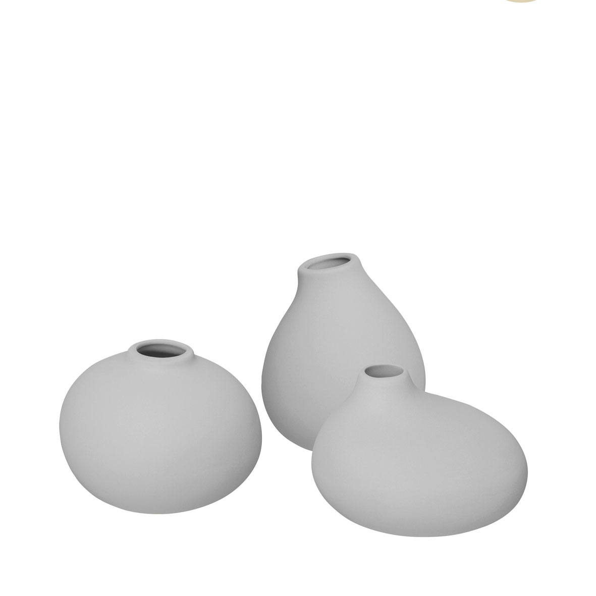 set of 3 vases in grey colour