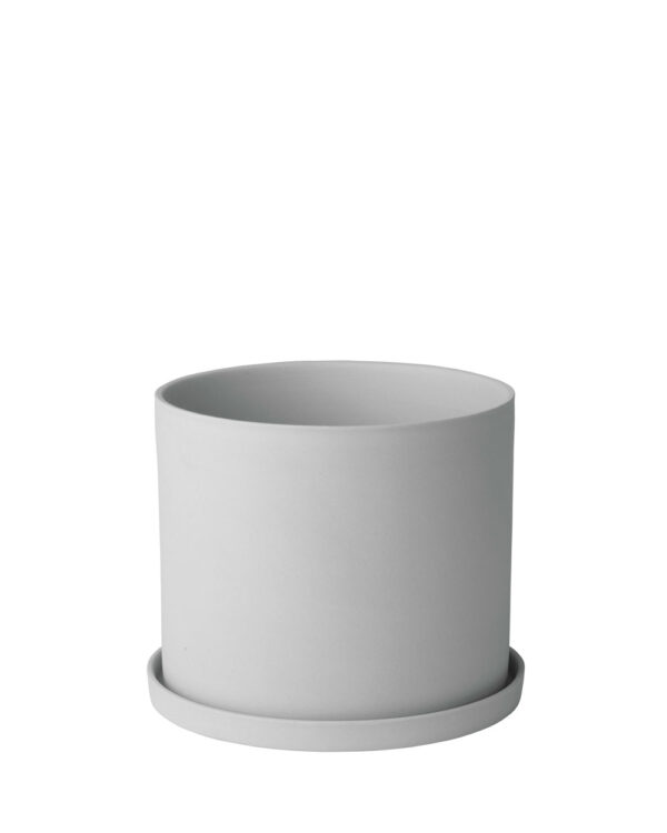 a light grey porcelain herb pot