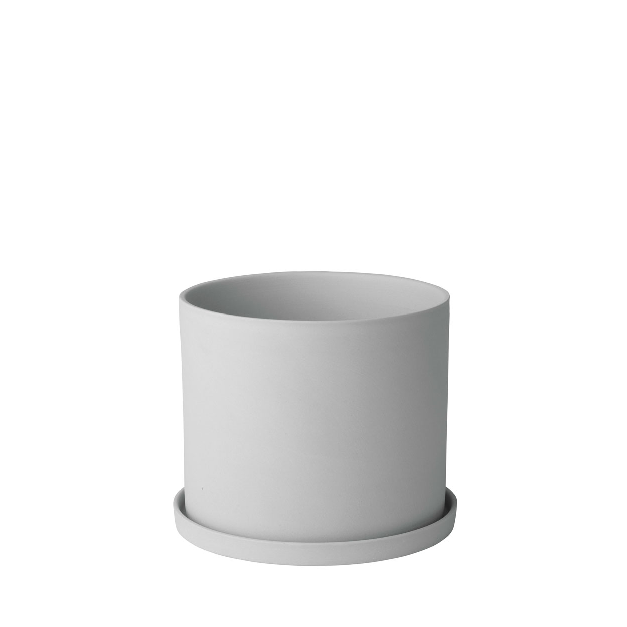 a light grey porcelain herb pot