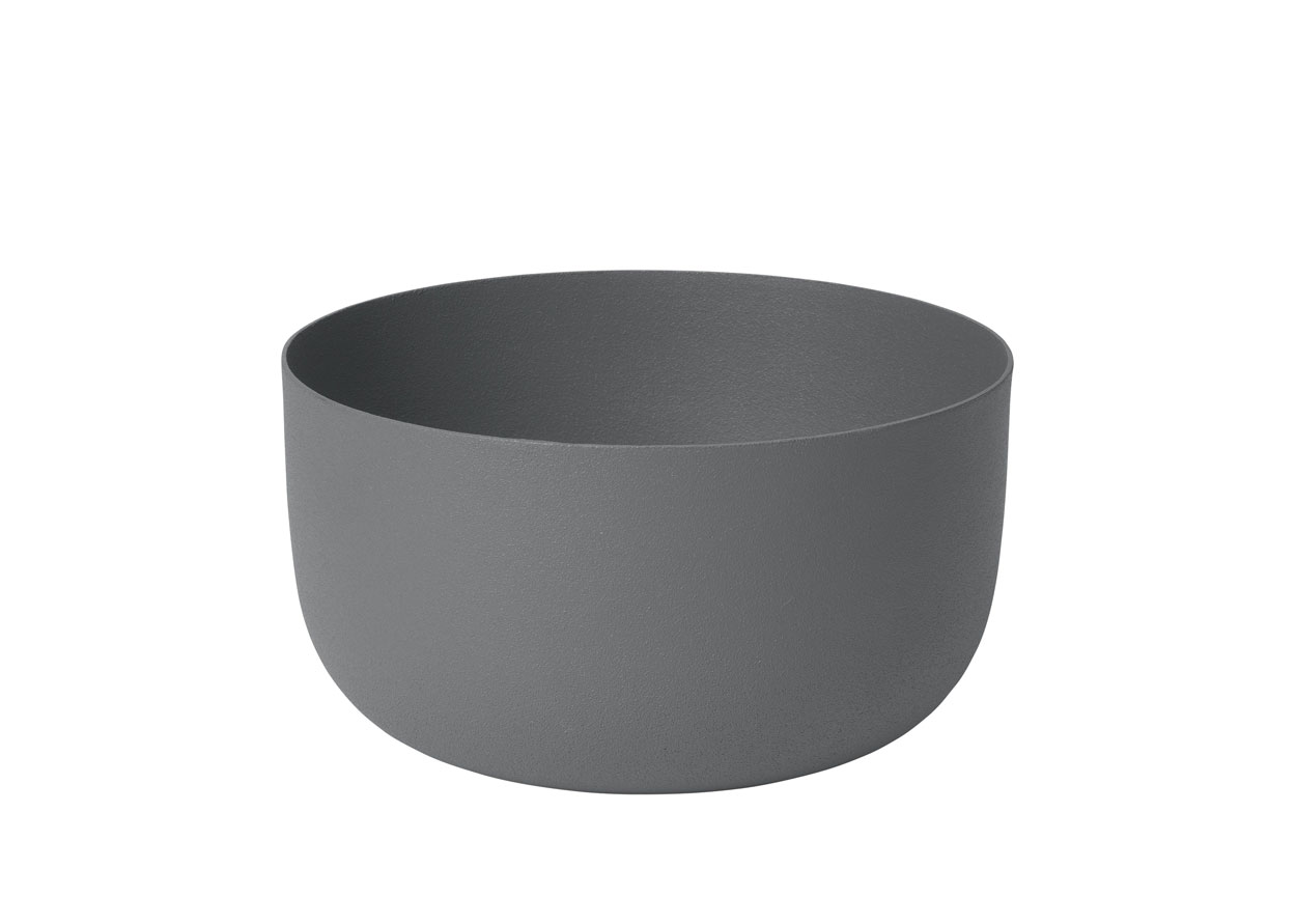 grey Steel powder coated bowl