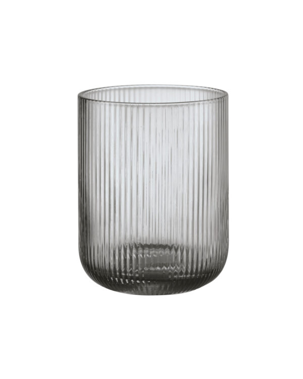 small size mouth-blown glass lantern in grey colour