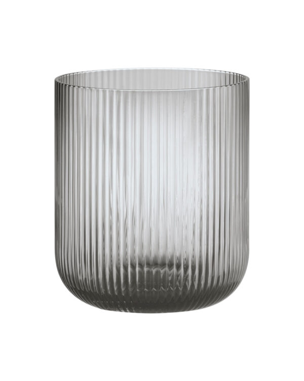 medium size mouth-blown glass lantern in grey colour