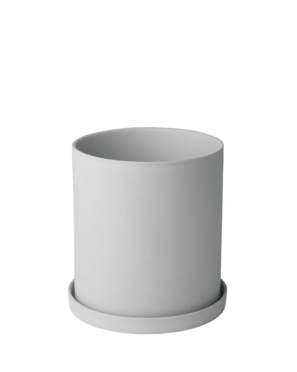 a light grey porcelain herb pot