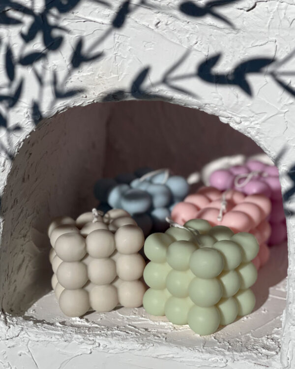 Bubble shaped soy wax candle