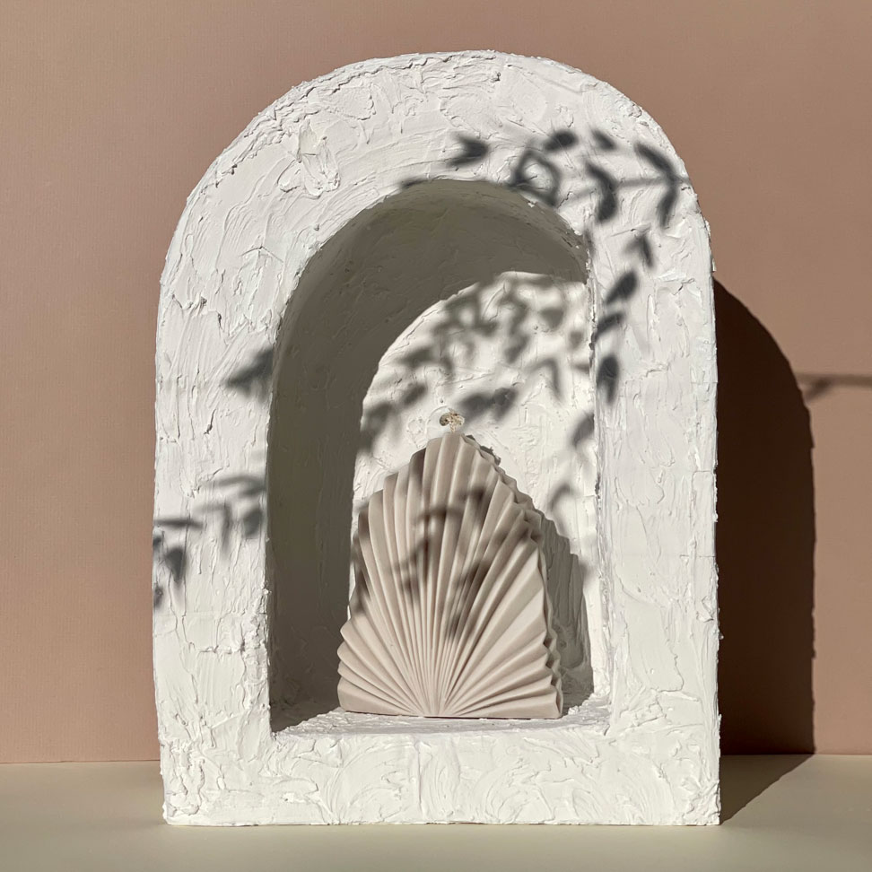 palm spear shaped soy wax candle