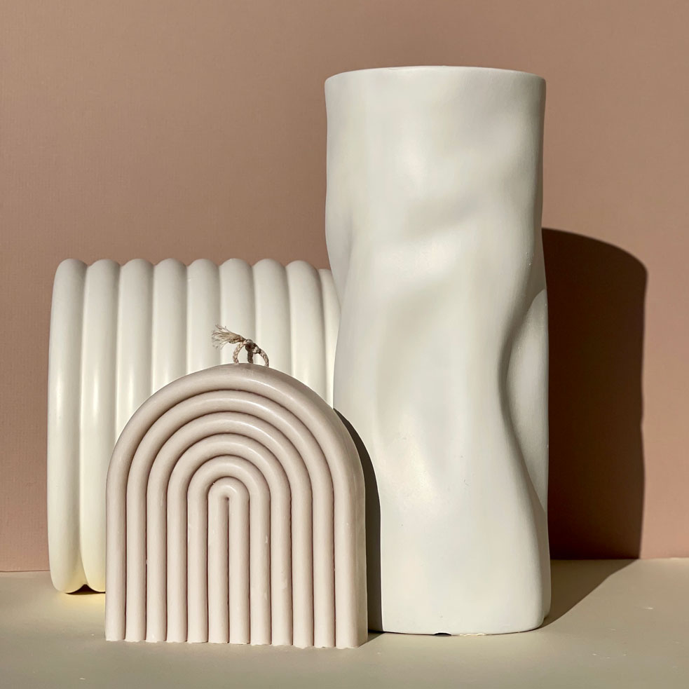 rainbow shaped soy wax candle