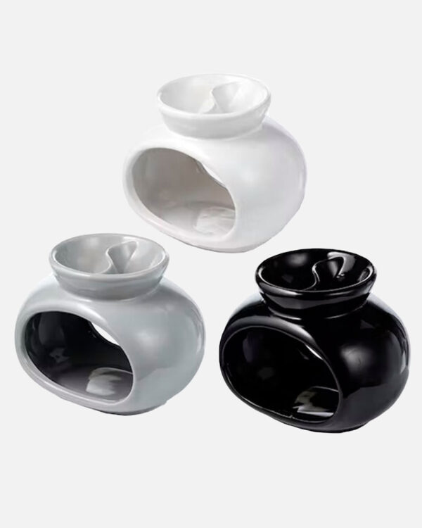 ceramic double burner in 3 colours (black, white and grey)