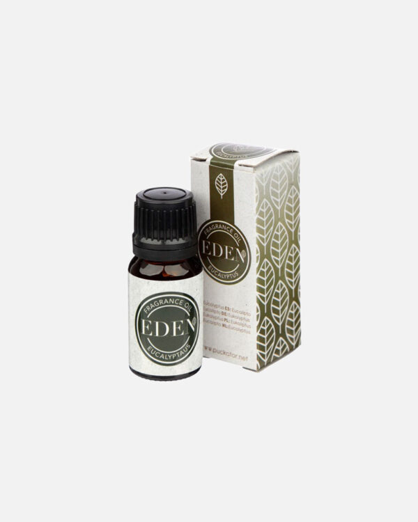 Eucalyptus fragrance oil in a glass bottle with dropper. for creating a soothing and calming atmosphere.
