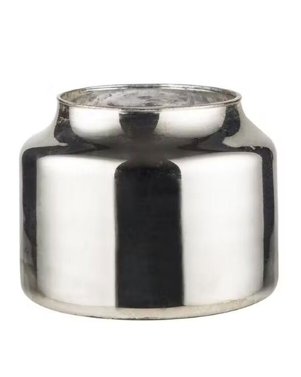 silver mirror vase