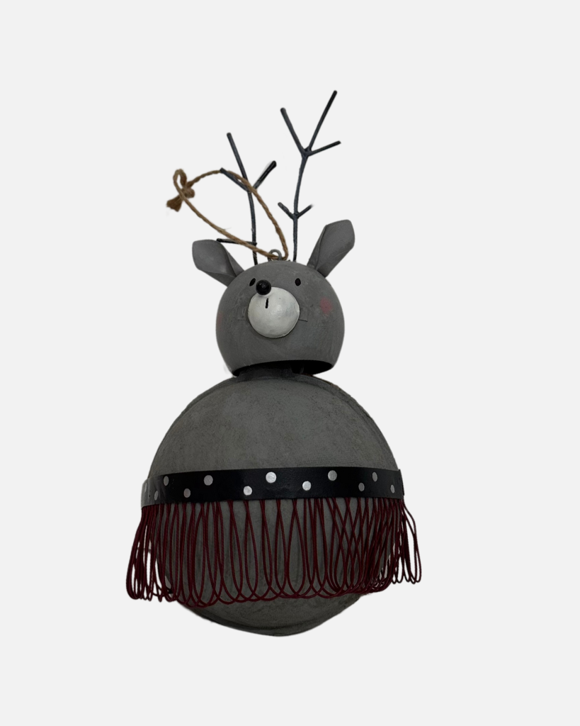 big reindeer ornament with skirt