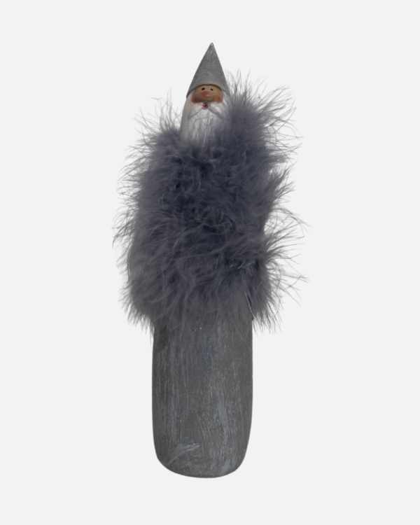 santa claus decoration with faux feathers