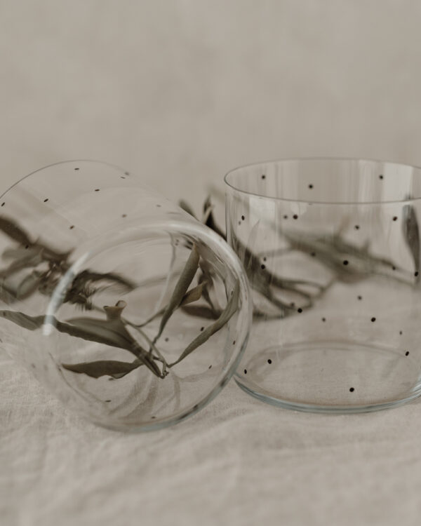 drinking glasses with a dot print