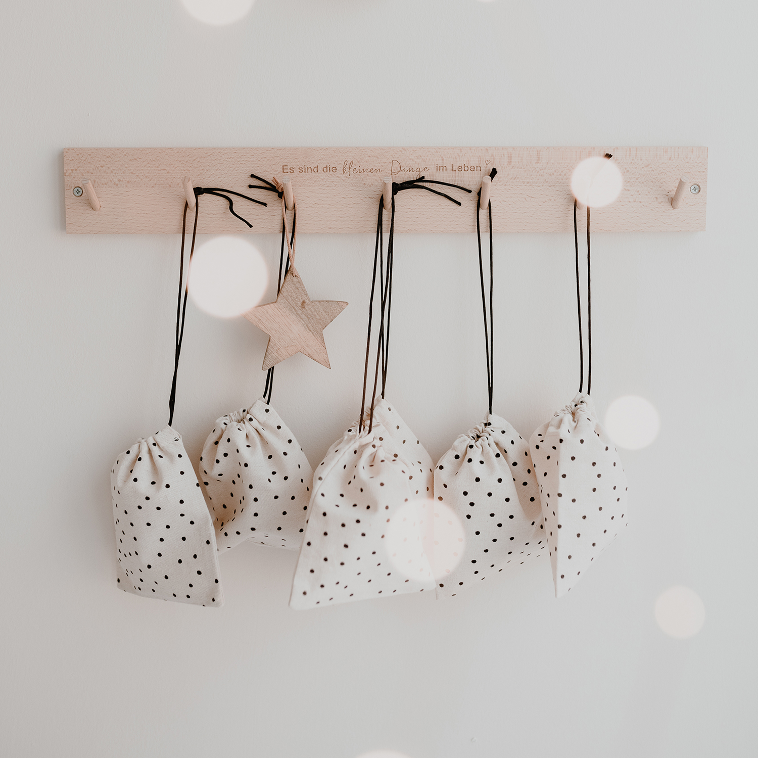 cotton gift bag with a print of dots