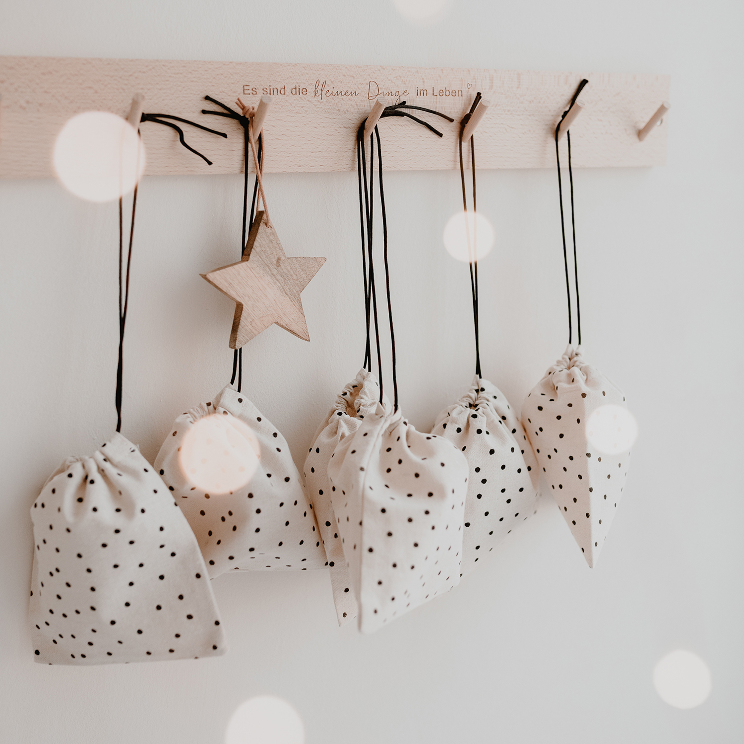 cotton gift bag with a print of dots