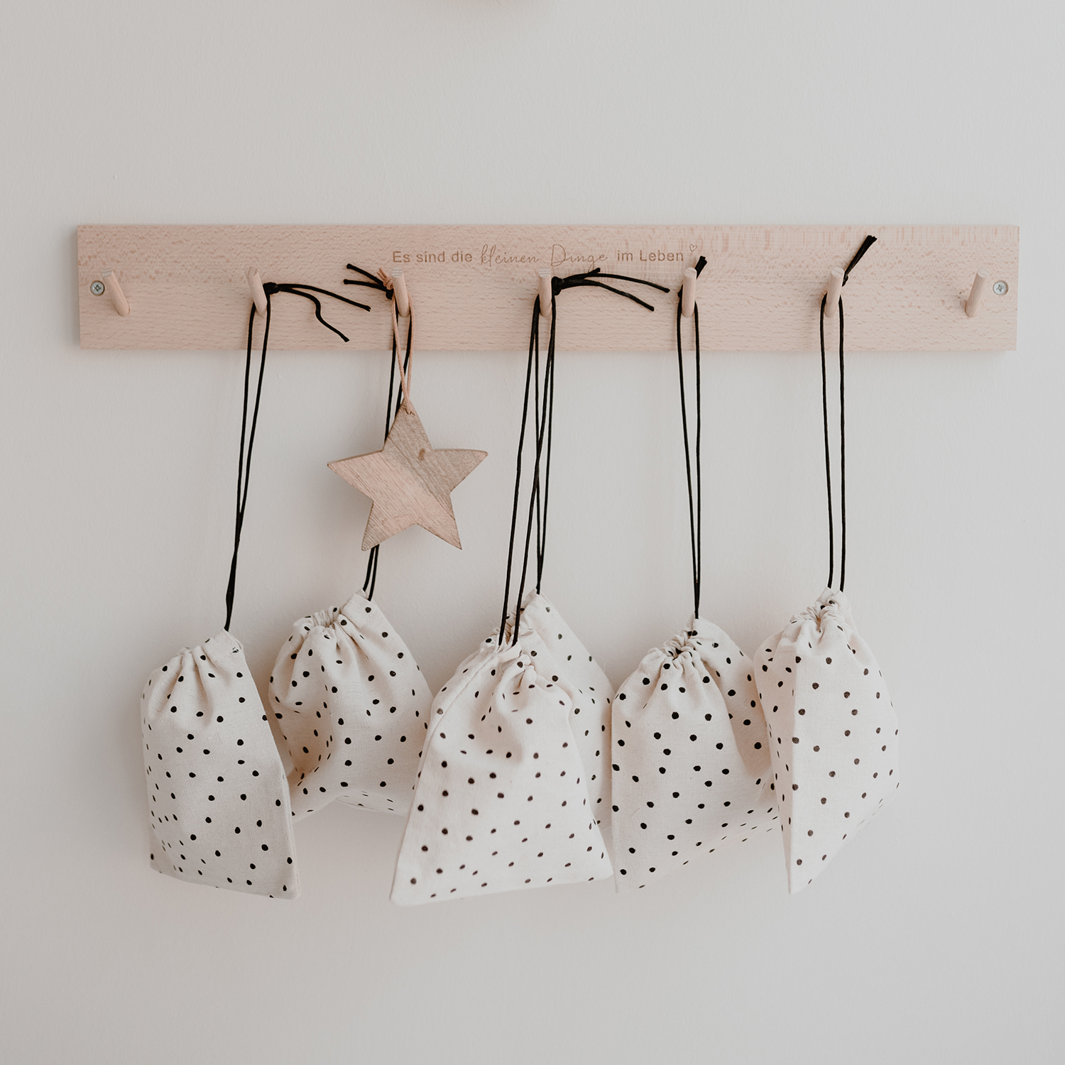 cotton gift bag with a print of dots