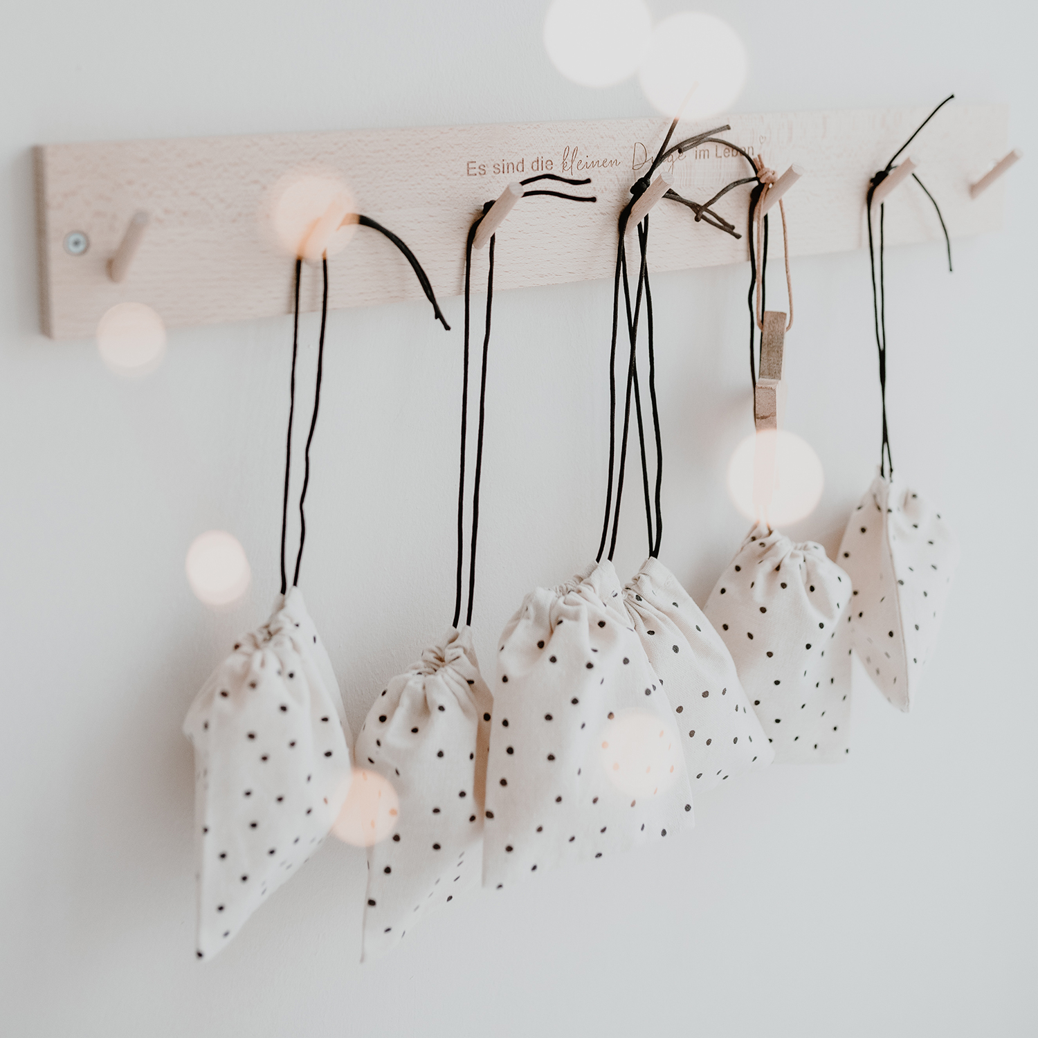 cotton gift bag with a print of dots