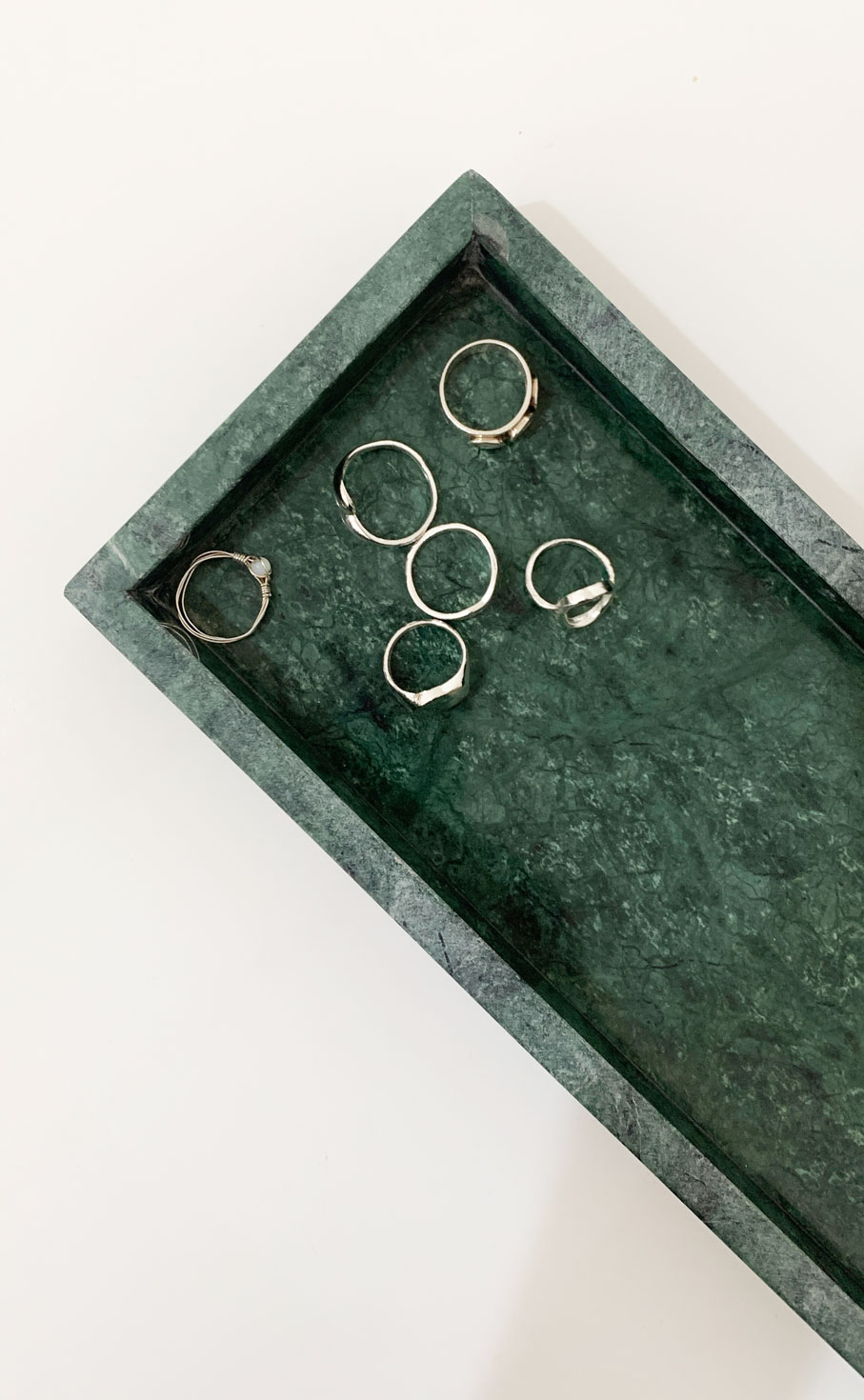 green rectangle marble tray
