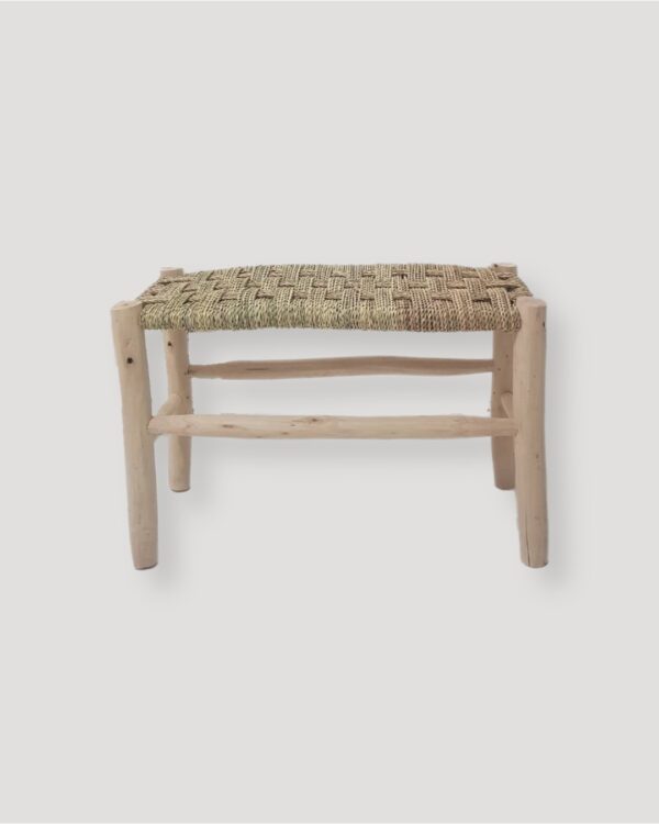 bench with seagrass and wood