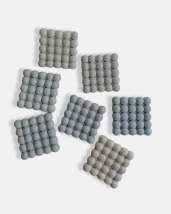 handmade concrete bubble coasters