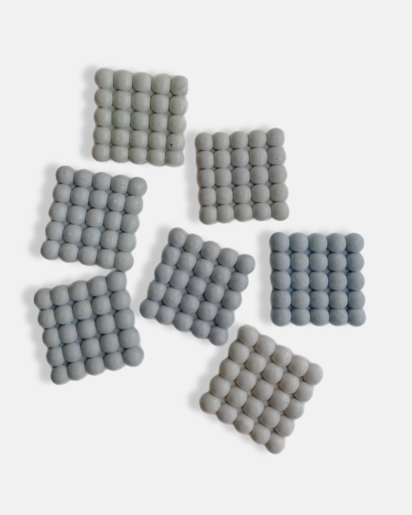 handmade concrete bubble coasters