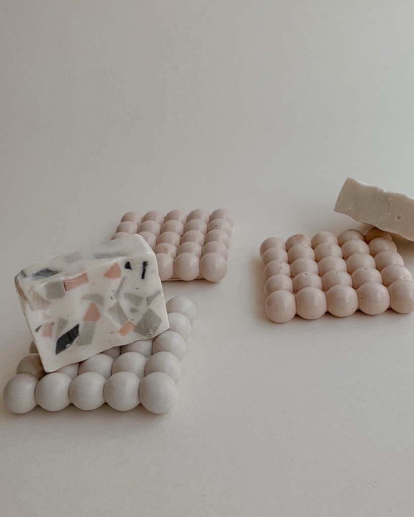 handmade concrete bubble coasters