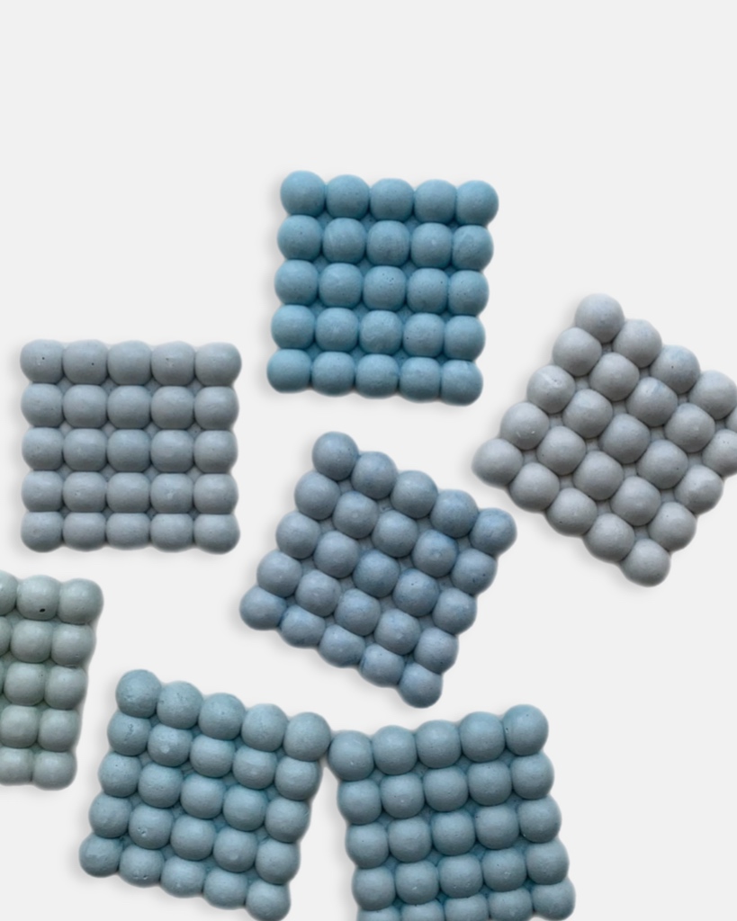 handmade concrete bubble coasters