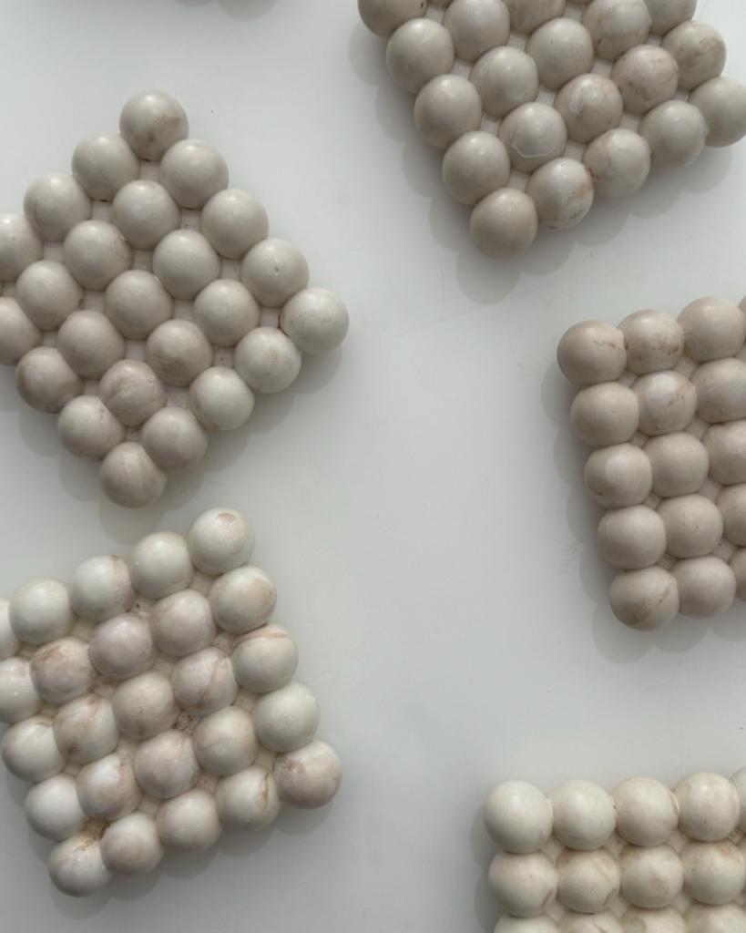 handmade concrete bubble coasters