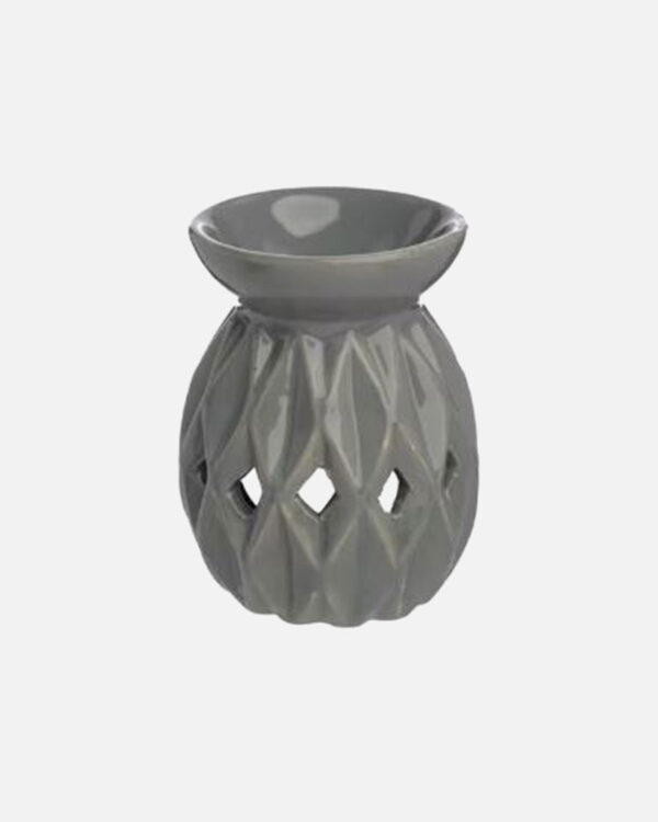Ceramic origami Oil Burner in dark grey. Crafted with care to create a soothing and inviting atmosphere.
