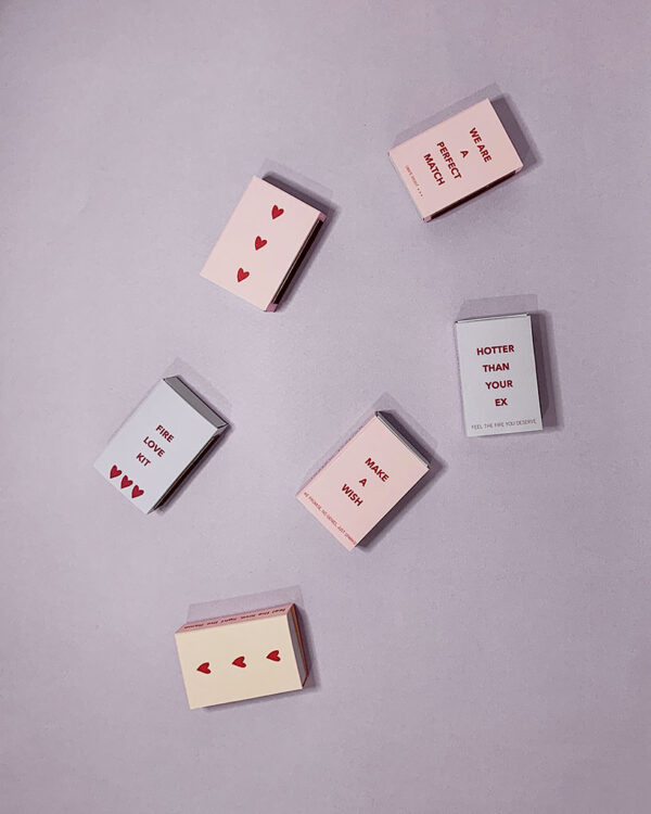 our Safety Matches with phrases that add a touch of fun and personality to your fire-starting experience. Each package is adorned with catchy phrases like "hotter than your ex," "fire love kit," "make a wish," and "we are a match." These matches are not only reliable and easy to use but also bring a smile to your face every time you reach for them. Perfect for lighting candles, stoves, fireplaces, and more, our Safety Matches with phrases are a must-have for any fire enthusiast.