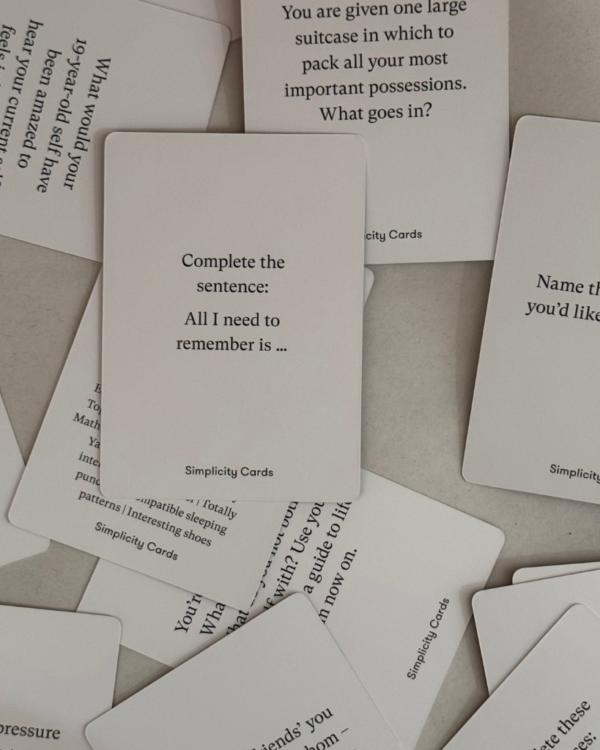 These 52 question cards give us confidence to assess what we might give up on and where our true focus should lie. They ask us to look at our careers, our relationships, our family lives, and our ambitions more broadly. In a few easy steps, the cards help us prioritise and sift – and, with gentle humour, guide us to the simpler lives we long for and deserve.