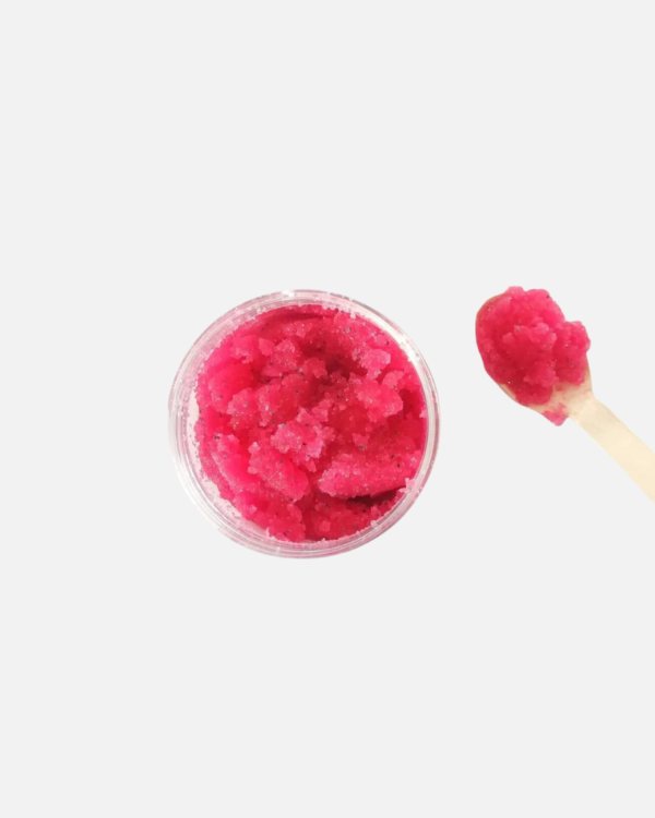 watermelon scrub in a 200 gr clear jar
