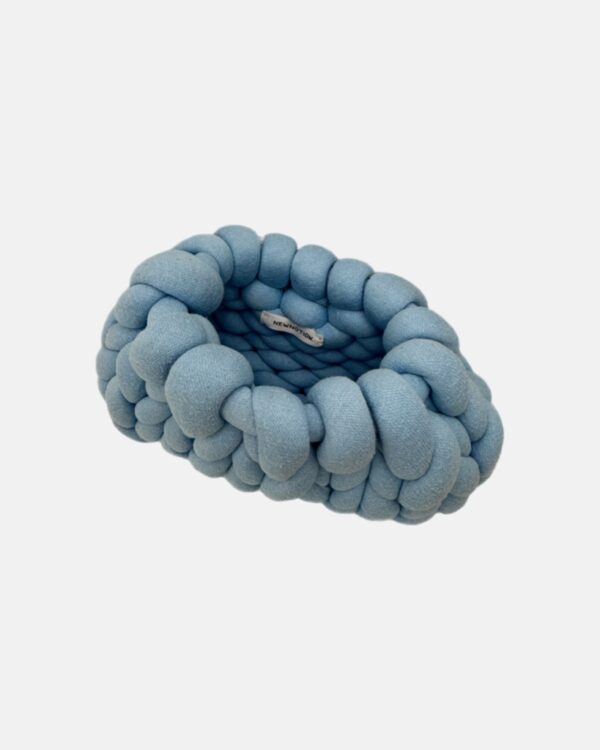 chunky crochet clutch bag in blue colour. hand crochet. handmade