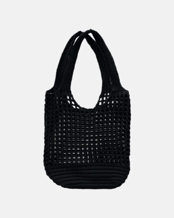 net, mesh crochet bag in black colour