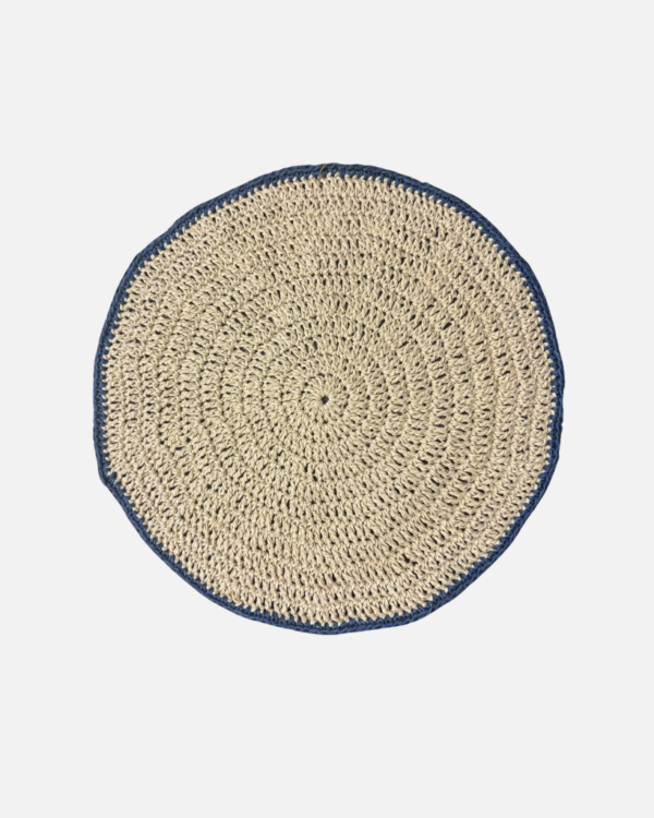 raffia round placemats. crocheted. handmade
