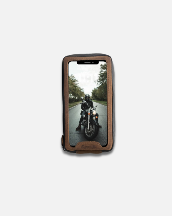 Navigator Phone Pouch | Premium Leather & Canvas | 6 Strong Magnets | Clear Touch Screen | Waterproof YKK Zipper | Multi-Wear Design | Fits iPhone 15 Pro Max | Perfect EDC Companion | Adventure-Ready | 22x12.5x7.5cm