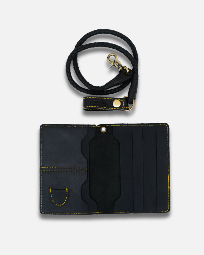 Explorer Wallet - Leather Travel Companion | Passport Fit | 2 Card Slots | Guitar Pick Pocket | Field Notes Included | Handmade | Slim Design 15x10cm | Adventure-Ready | Removable Leather Braid | Premium Leather | Perfect for Travelers