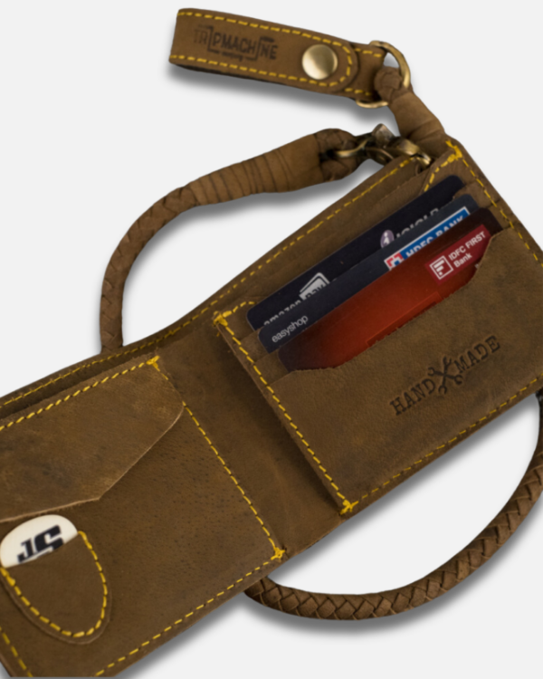 Handcrafted Premium Leather Musician's Wallet | 100% Pure Leather | Guitar Pick Pocket | 5 Card Slots | Coin Pocket | Removable Leather Braid | Lifetime Quality | Perfect Gift for Musicians | No Synthetic Materials | Ages Beautifully