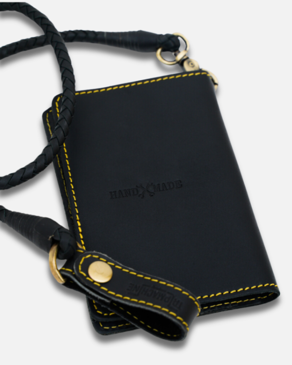 Explorer Wallet - Leather Travel Companion | Passport Fit | 2 Card Slots | Guitar Pick Pocket | Field Notes Included | Handmade | Slim Design 15x10cm | Adventure-Ready | Removable Leather Braid | Premium Leather | Perfect for Travelers