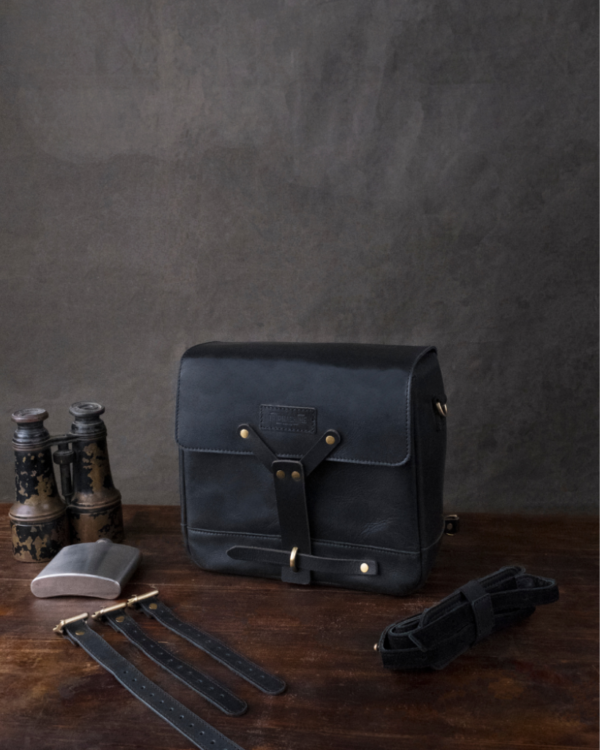 Inspired by WWII Swiss ammunition bags, this handcrafted leather messenger bag combines timeless military design with modern functionality. Durable and versatile, it features ample storage for daily essentials, including an iPad, and can even be mounted on motorcycles. Perfect for commuters, heritage style enthusiasts, and anyone who appreciates quality leather goods.