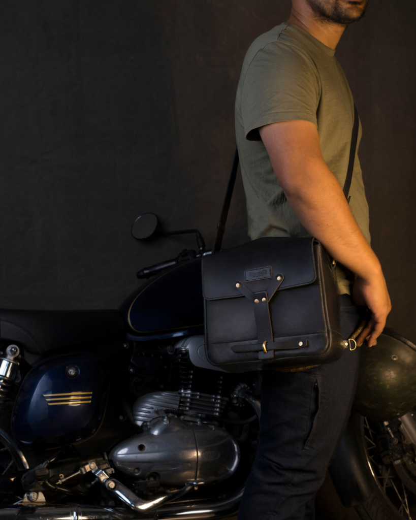 Inspired by WWII Swiss ammunition bags, this handcrafted leather messenger bag combines timeless military design with modern functionality. Durable and versatile, it features ample storage for daily essentials, including an iPad, and can even be mounted on motorcycles. Perfect for commuters, heritage style enthusiasts, and anyone who appreciates quality leather goods.
