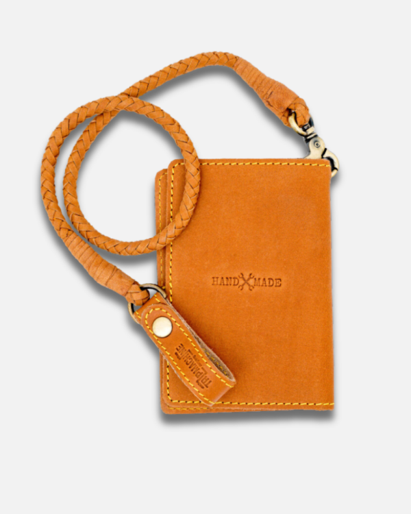 Explorer Wallet - Leather Travel Companion | Passport Fit | 2 Card Slots | Guitar Pick Pocket | Field Notes Included | Handmade | Slim Design 15x10cm | Adventure-Ready | Removable Leather Braid | Premium Leather | Perfect for Travelers
