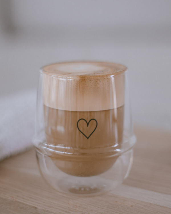 Enjoy your cappuccino in style with our Double-Walled Heart Glass. The double-wall design keeps drinks hot and hands cool, while the sweet heart detail adds a touch of charm. Dishwasher safe