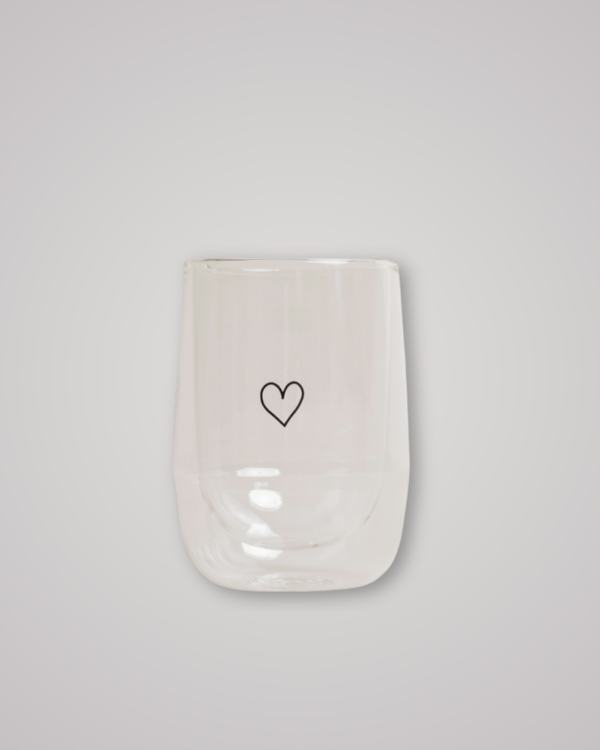 Enjoy your latte macchiato in style with our Double-Walled Heart Glass. The double-wall design keeps drinks hot and hands cool, while the sweet heart detail adds a touch of charm. Dishwasher safe