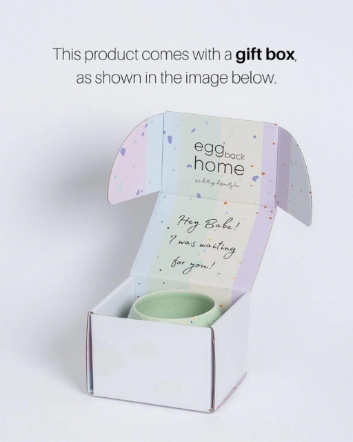 large mug with colourful spots with gift box